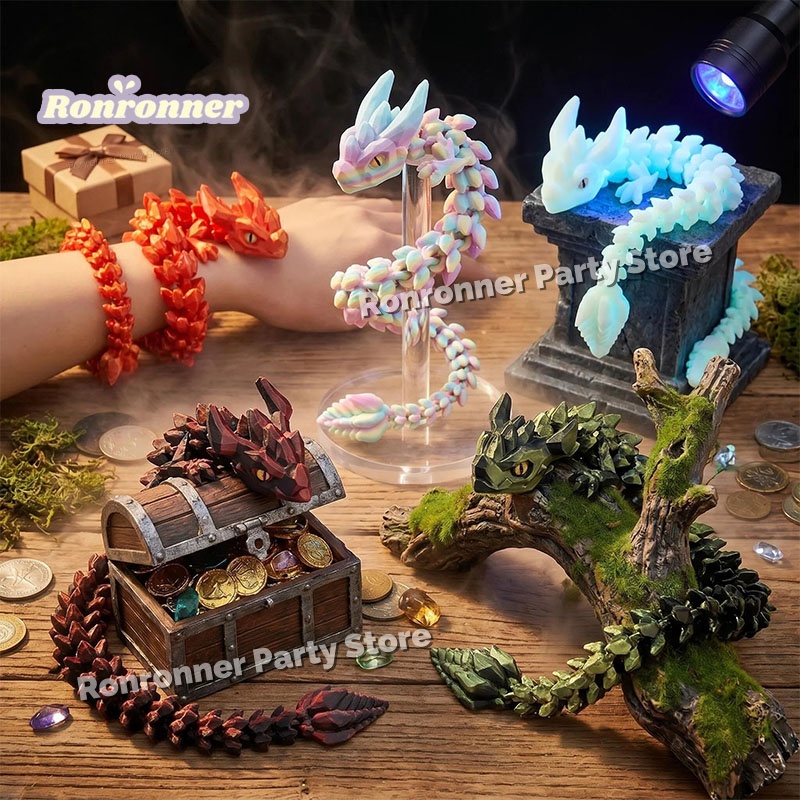 3D Printing Action Figure - 30CM Cetakan 3D Naga Aurora Bercahaya