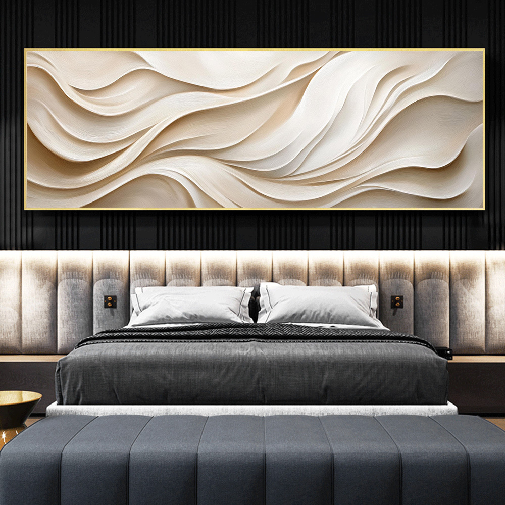 3D Printing Wall - Poster Seni Dinding Gelombang Bertekstur Besar