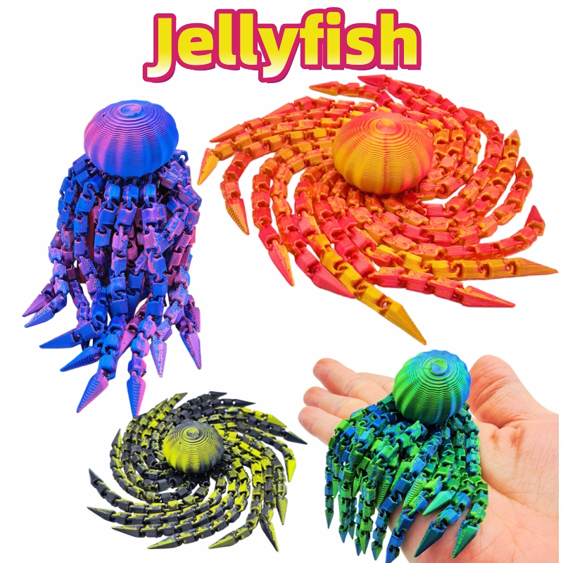 3D Printing Lizard - 3/5 Buah Model Ubur-ubur, Tentakel Realistis,