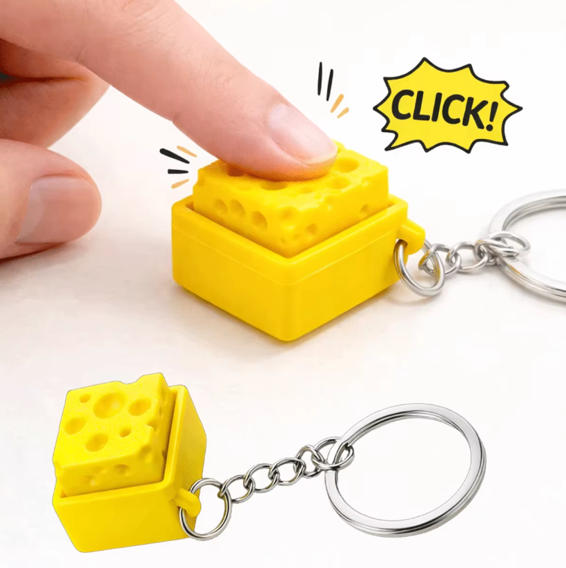 3D Printing Gif - Gantungan Kunci Mini Keyboard Keju 3D
