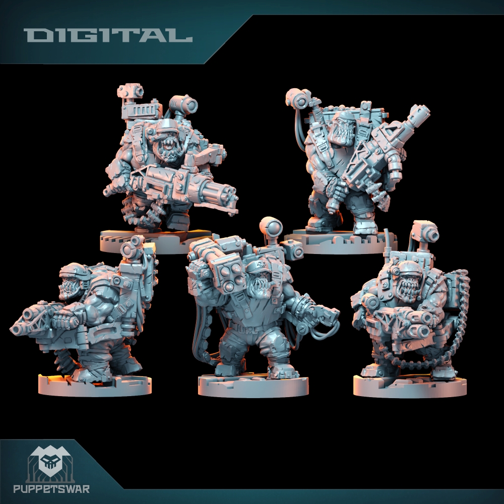 3D Printing Action Figure - Pasukan Orc Ultimate Badasses, Figur Kulit