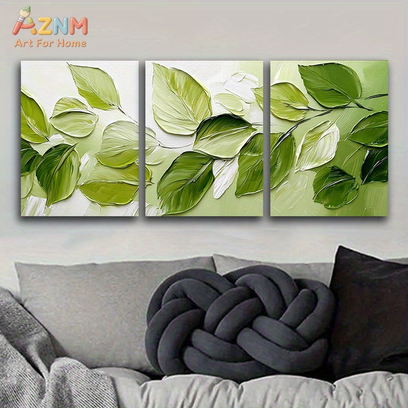 3D Printing Wall - AZNM Seni Dinding Kanvas Impasto Daun