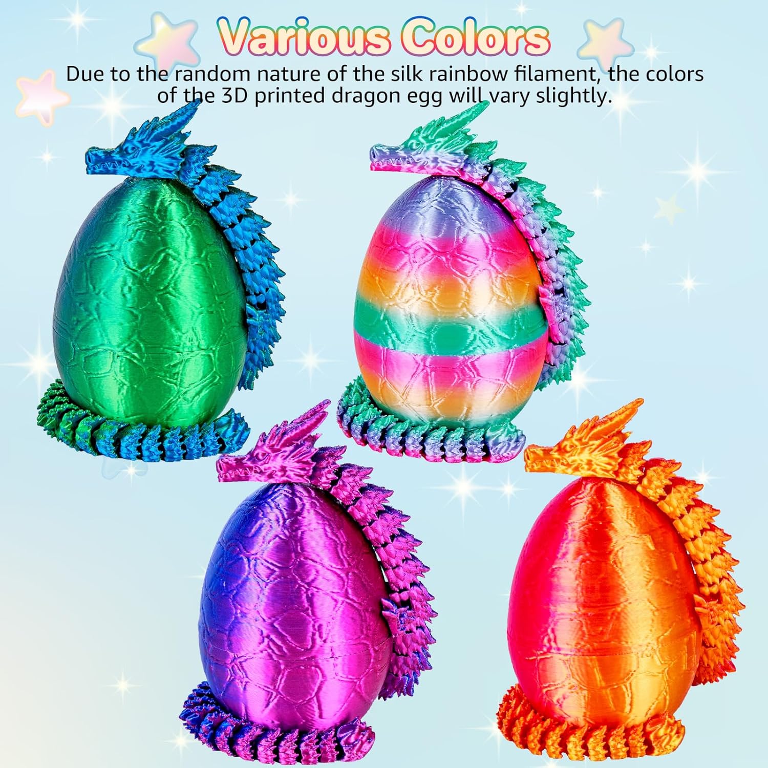 4Pcs Telur Naga Cetak 3D denga - 3D Printing Gif ulasan dan harga