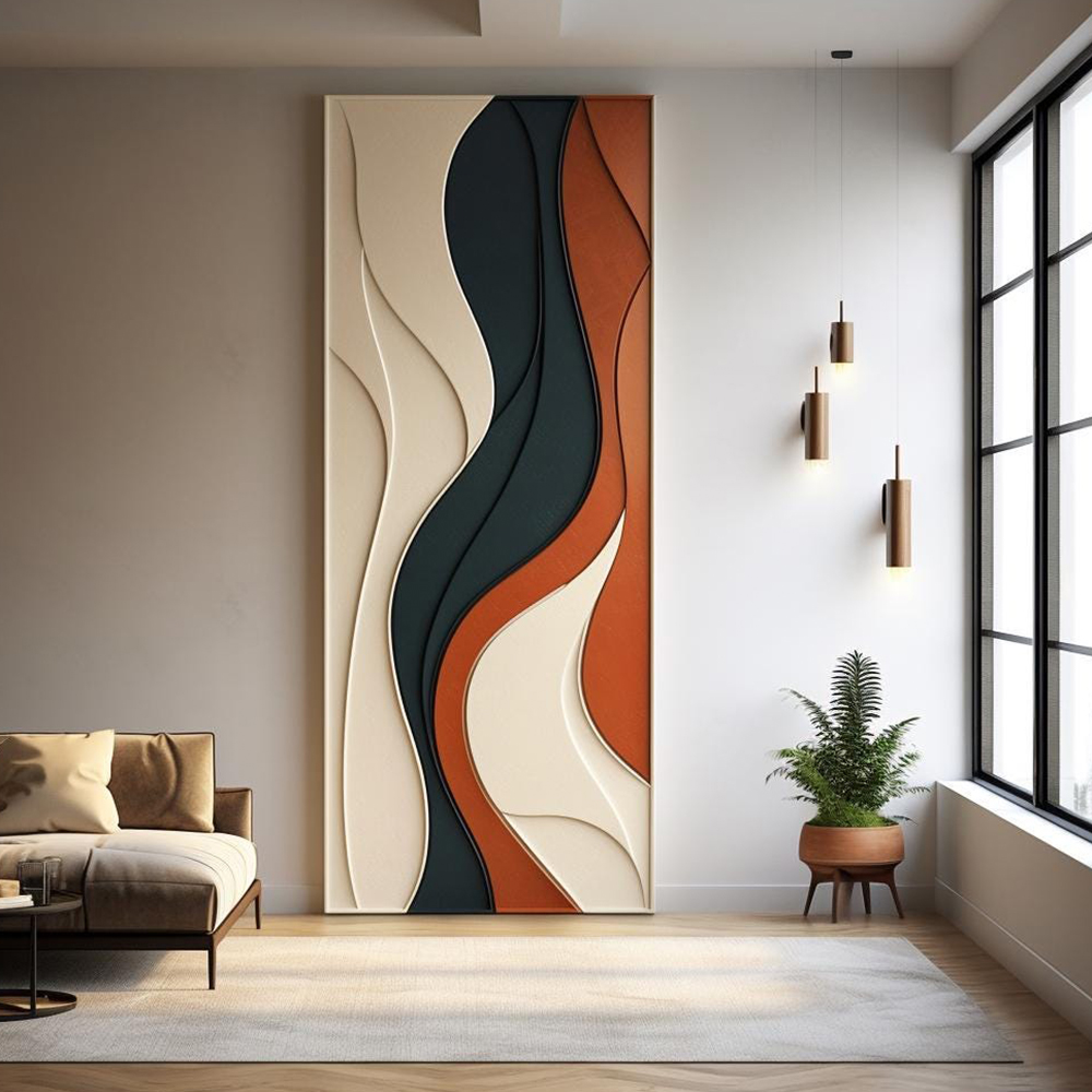 Poster Seni Dinding Gelombang  - 3D Printing Wall ulasan dan harga