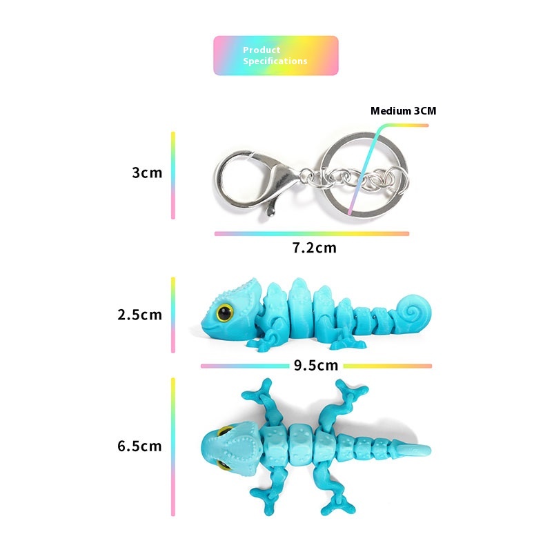 Gantungan Kunci Bunglon Cetak  - 3D Printing Gif ulasan dan harga