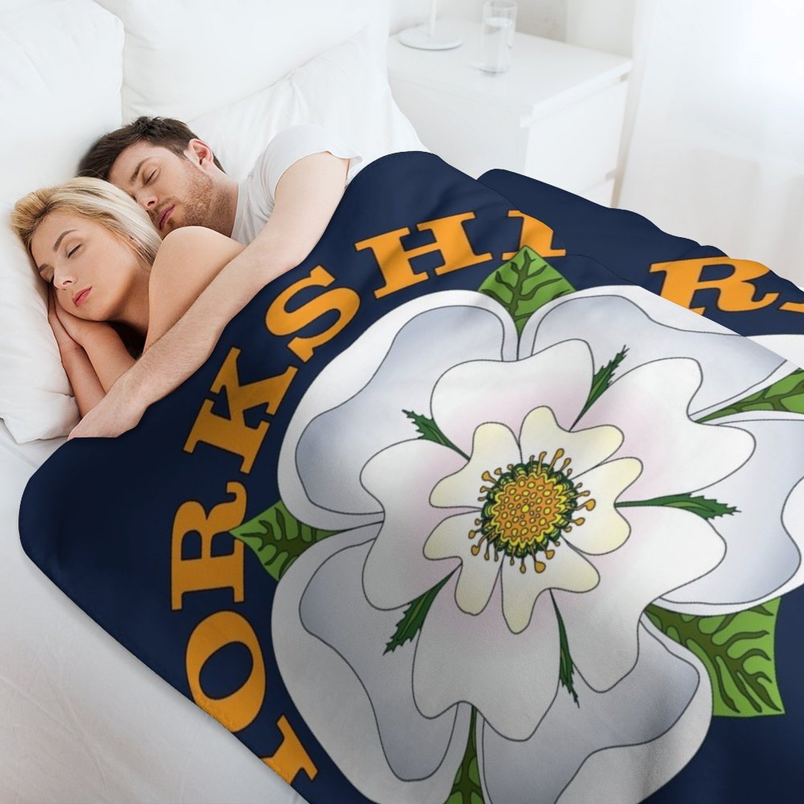 Selimut Lempar White Rose of Y - 3D Printing Yorkshire ulasan dan harga